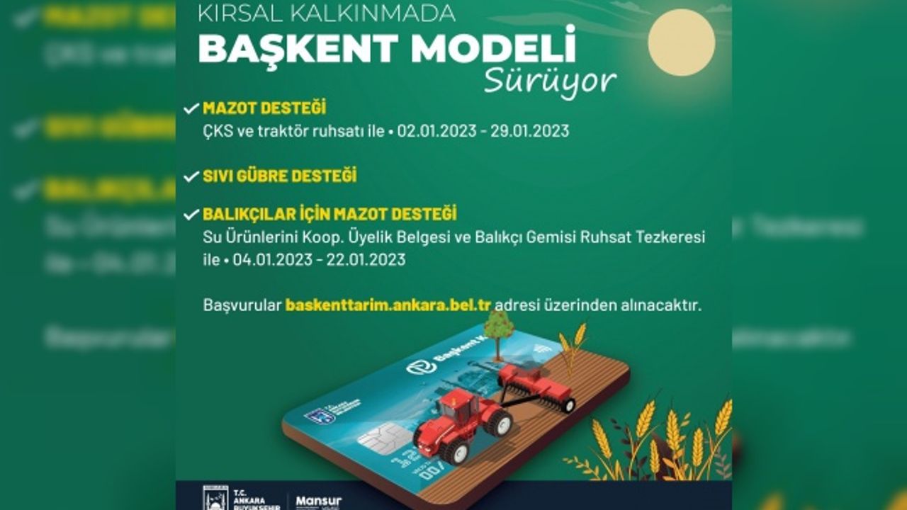 Kırsal Kalkınmada Başkent Modeli: Mazot ve Sıvı Gübre Desteği Başlıyor